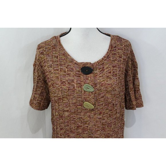 Zara Womens Multicolor Short Sleeve Ribbed Top M - Picture 2 of 5